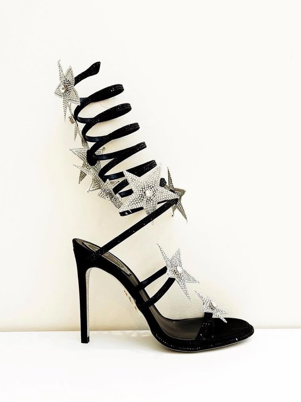 Rene Caovilla Jeweled Chandelier Silver Star Sandals (size 38)